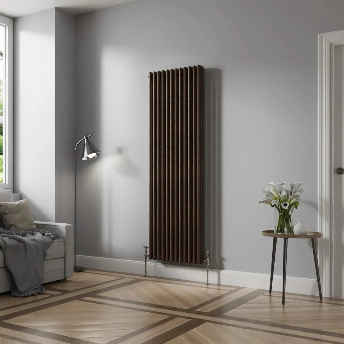 Ferentino - Traditional vertical column radiator blackened copper