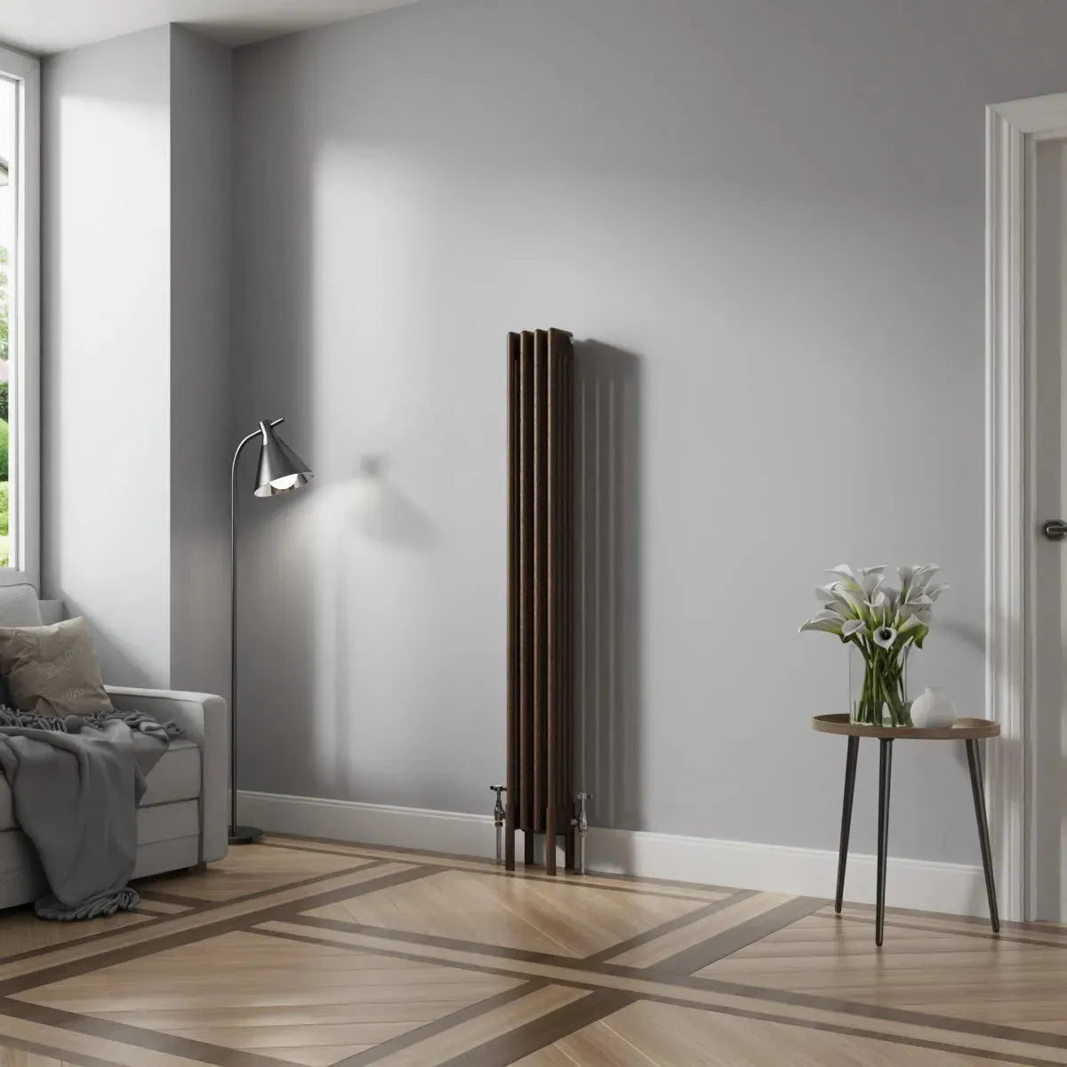 Ferentino - Traditional vertical column radiator blackened copper