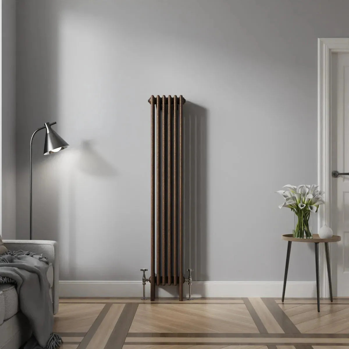 Ferentino - Traditional vertical column radiator blackened copper