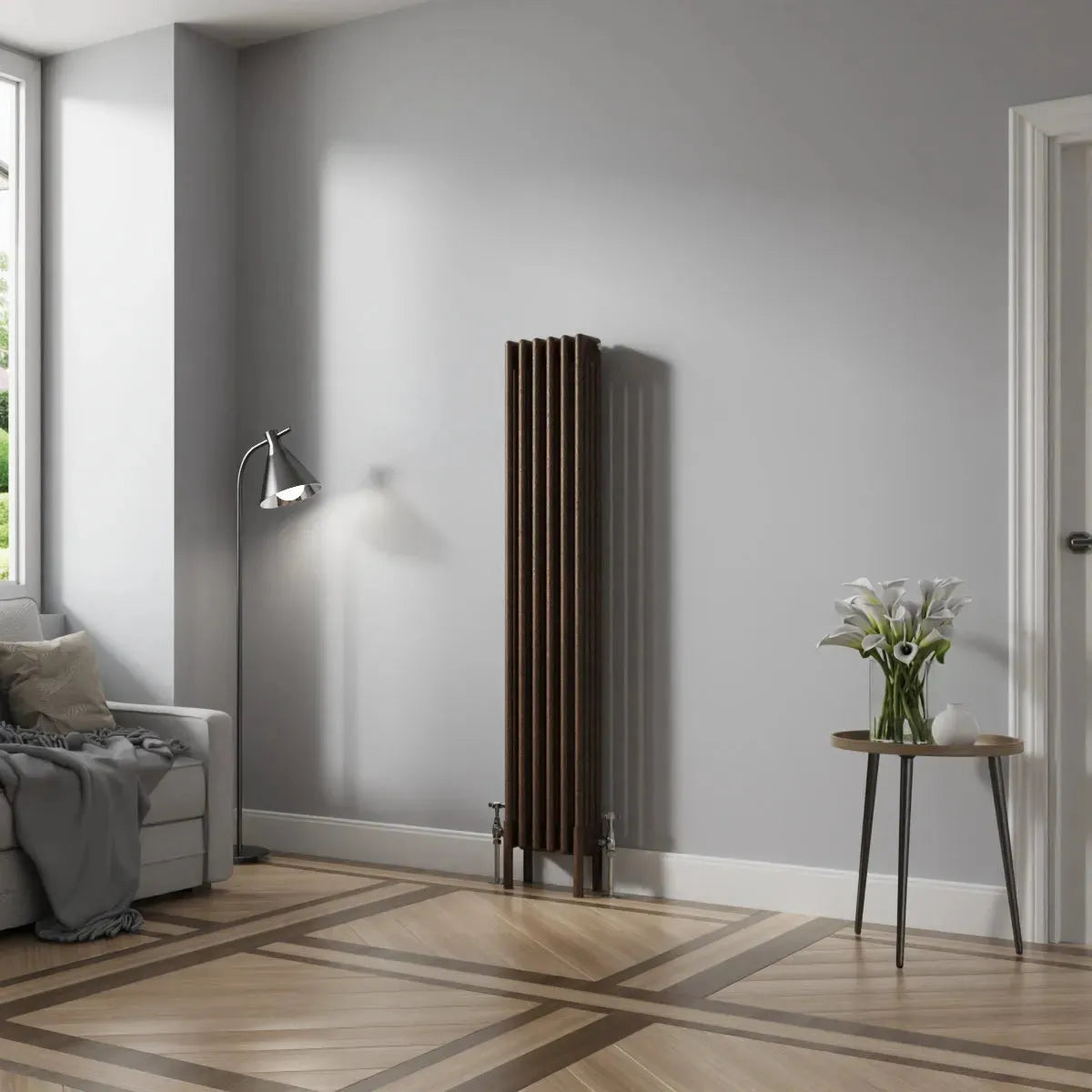 Ferentino - Traditional vertical column radiator blackened copper