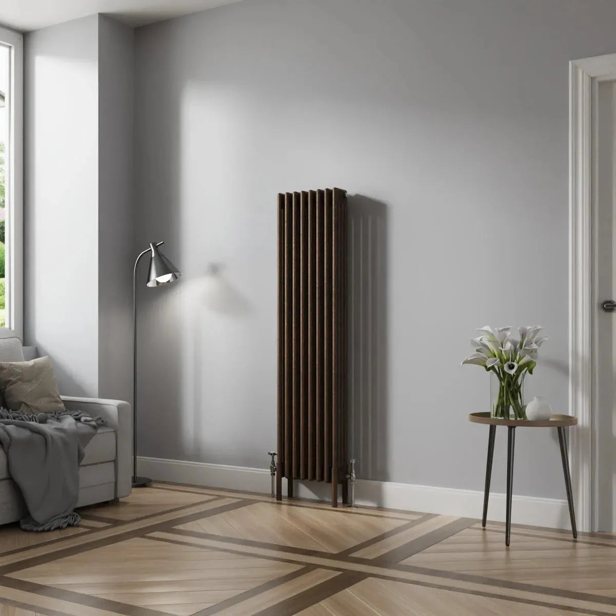 Ferentino - Traditional vertical column radiator blackened copper