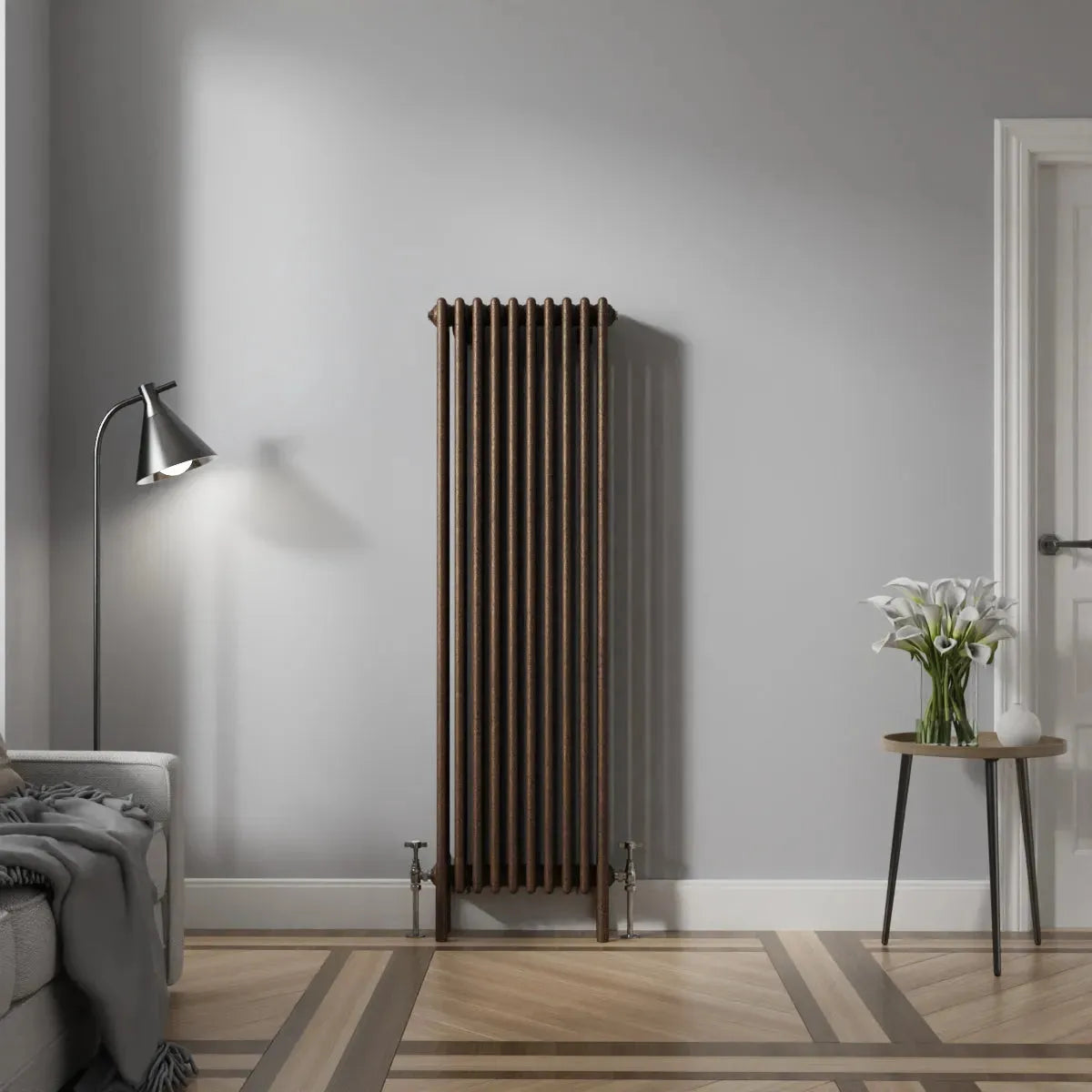 Ferentino - Traditional vertical column radiator blackened copper