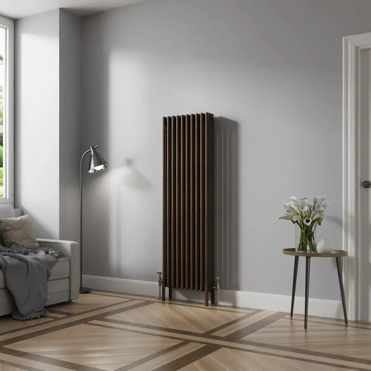 Ferentino - Traditional vertical column radiator blackened copper