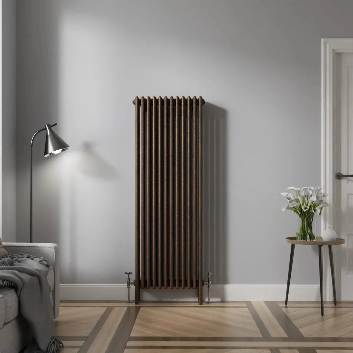 Ferentino - Traditional vertical column radiator blackened copper