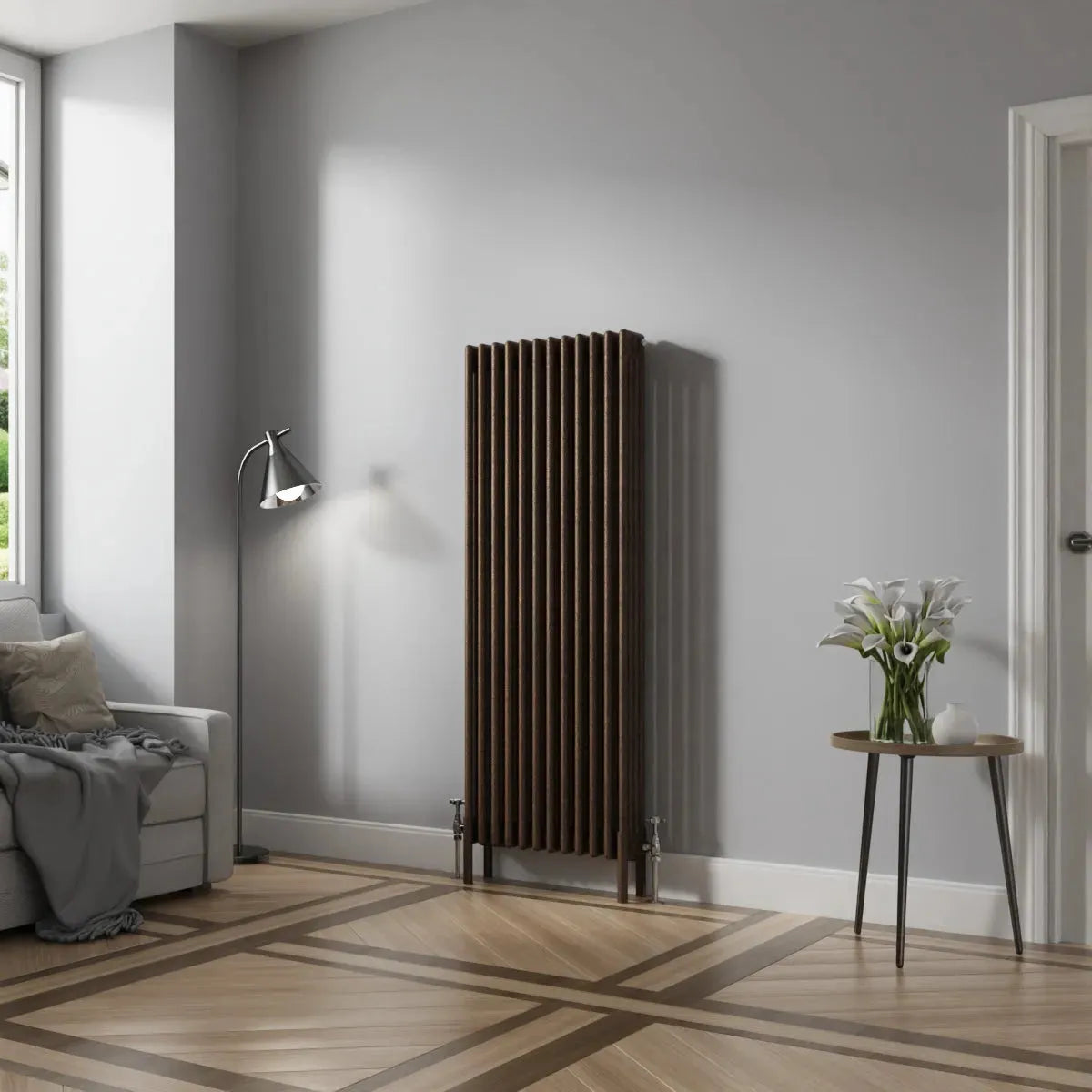 Ferentino - Traditional vertical column radiator blackened copper