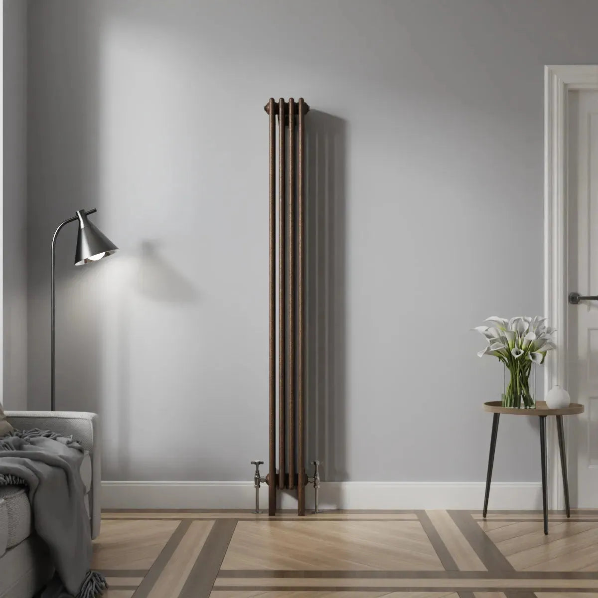 Ferentino - Traditional vertical column radiator blackened copper