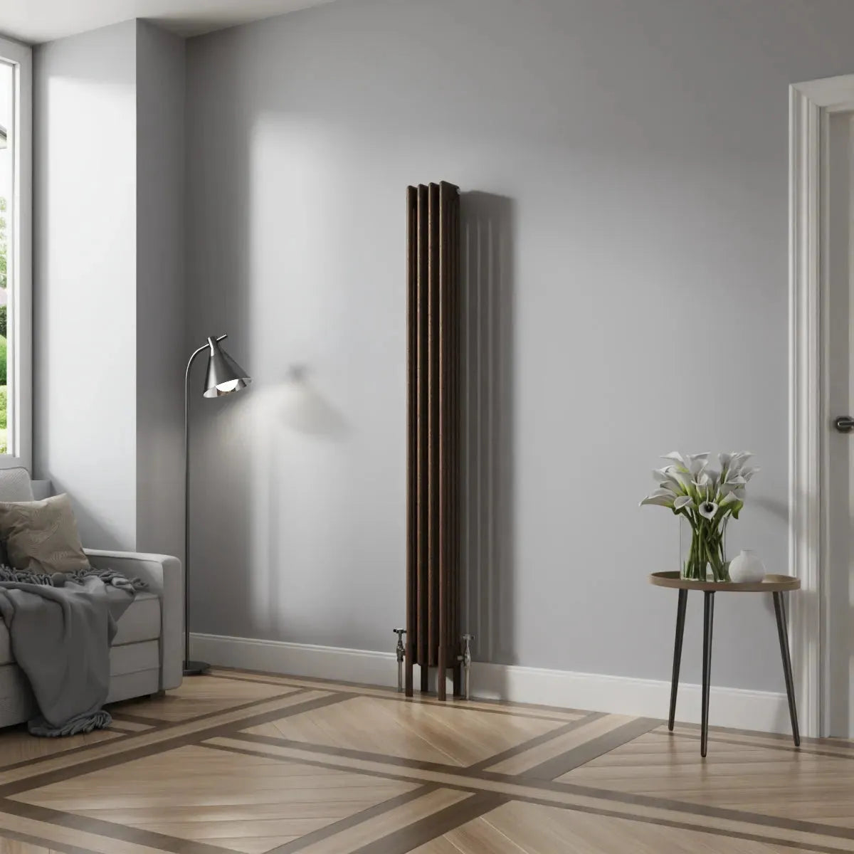 Ferentino - Traditional vertical column radiator blackened copper