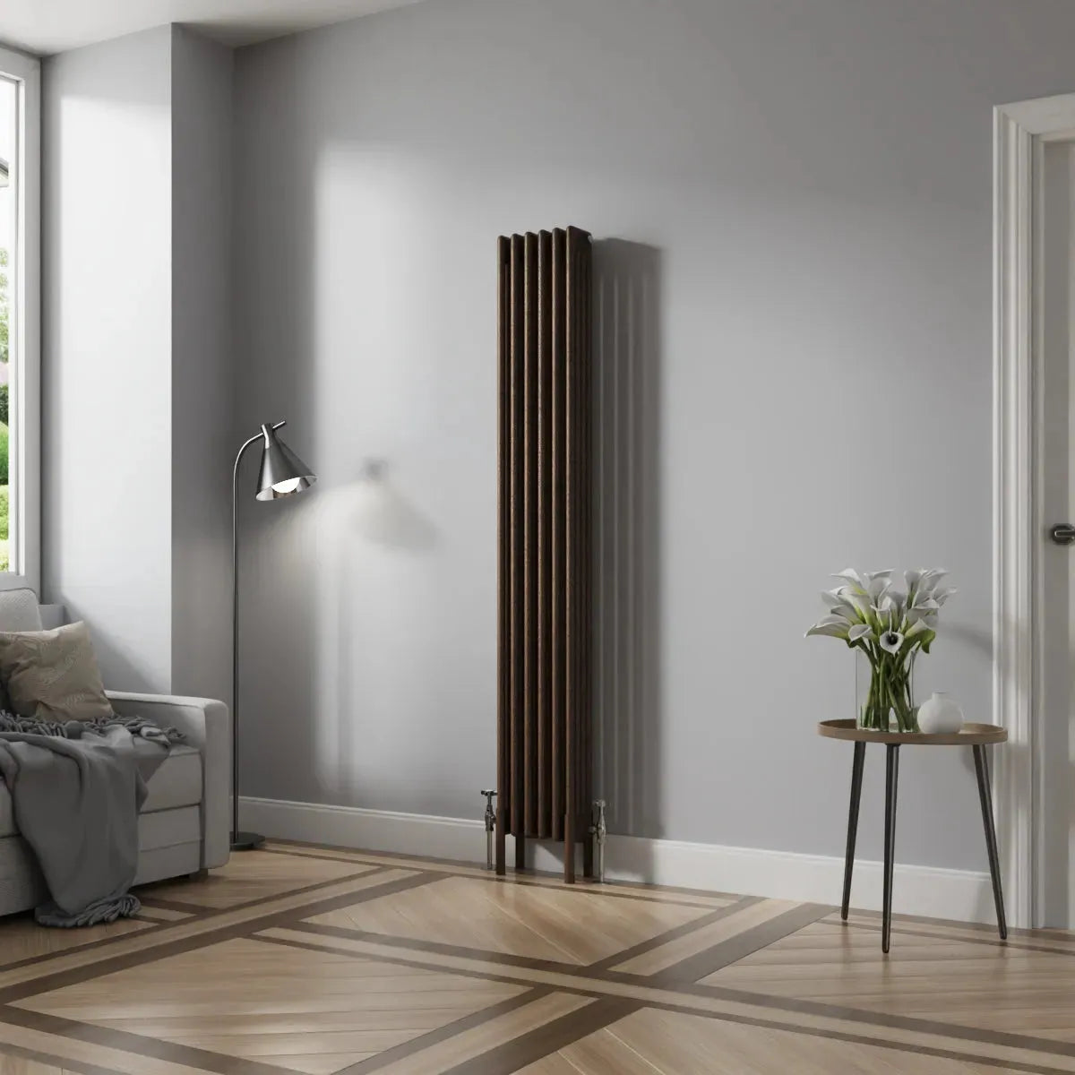 Ferentino - Traditional vertical column radiator blackened copper