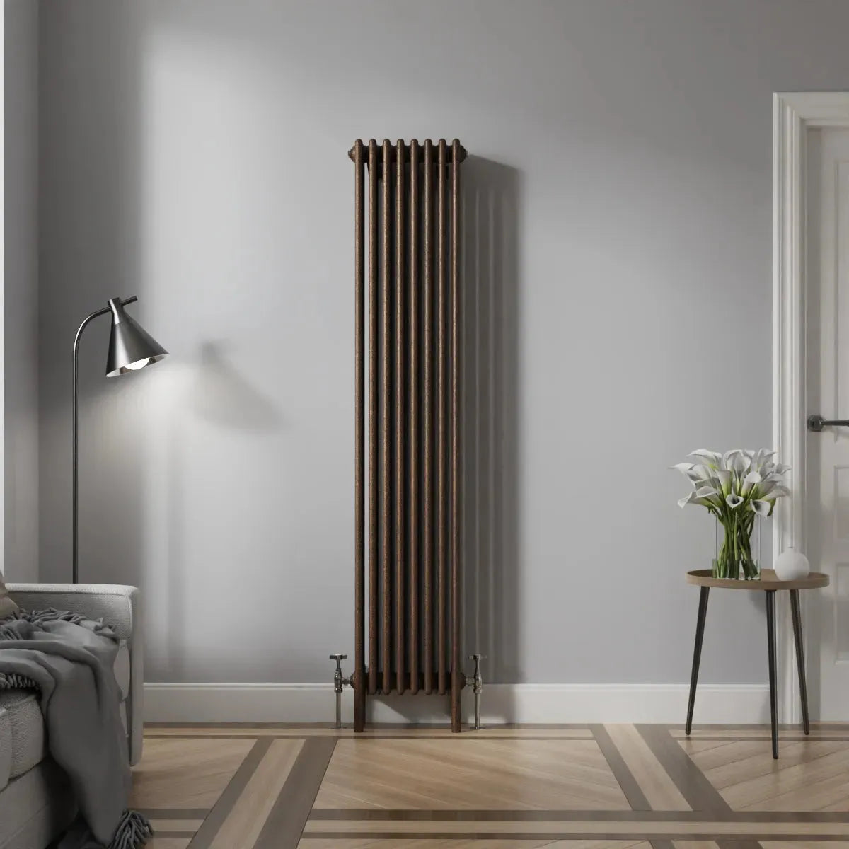 Ferentino - Traditional vertical column radiator blackened copper