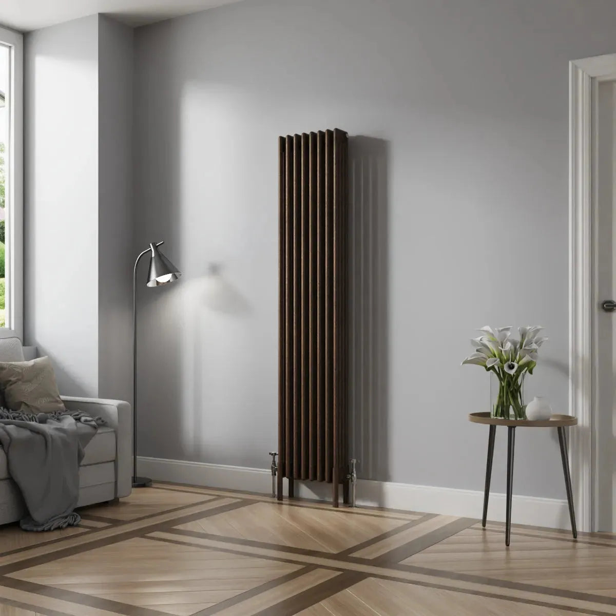 Ferentino - Traditional vertical column radiator blackened copper