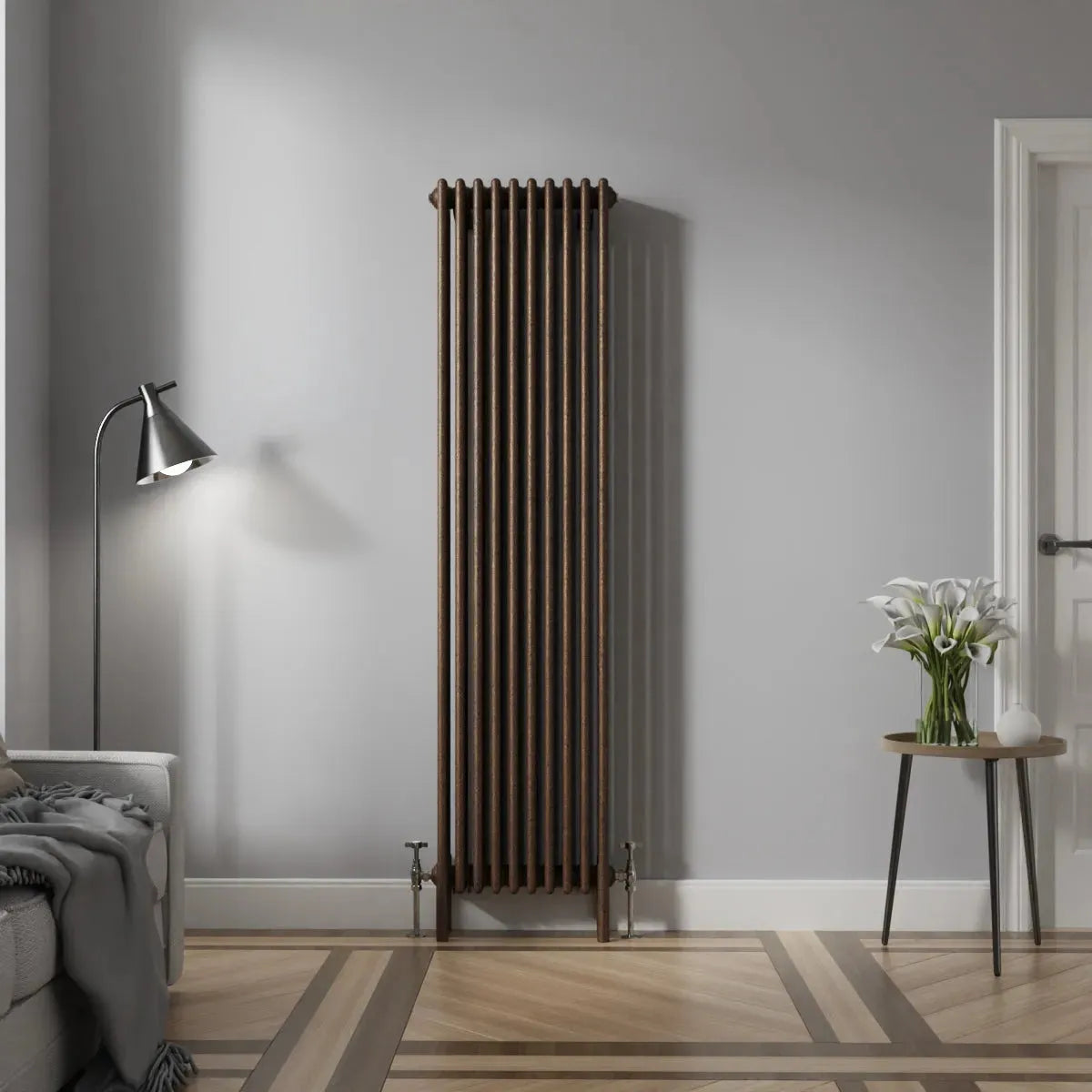 Ferentino - Traditional vertical column radiator blackened copper