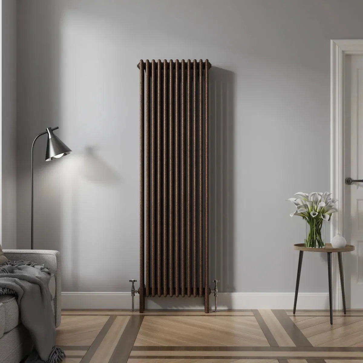 Ferentino - Traditional vertical column radiator blackened copper