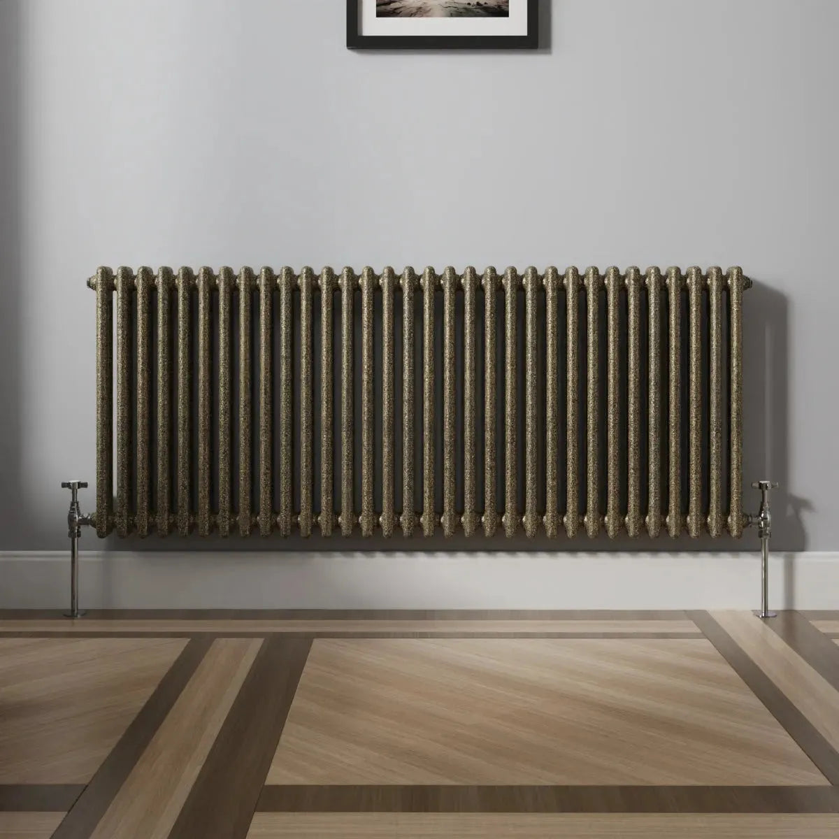 Ferentino - Traditional horizontal column radiator blackened gold