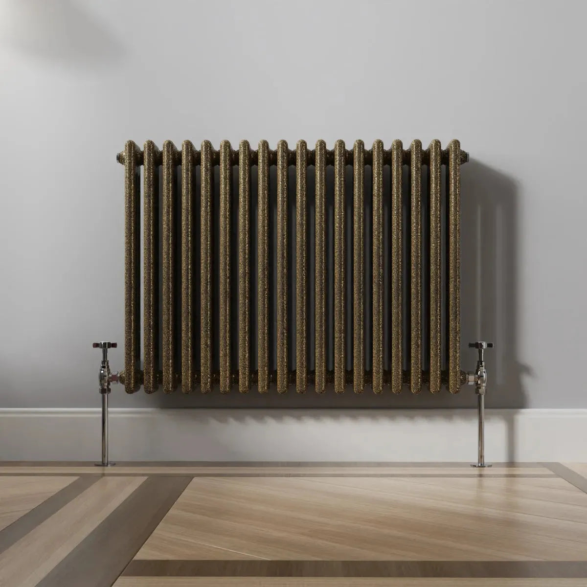 Ferentino - Traditional horizontal column radiator blackened gold