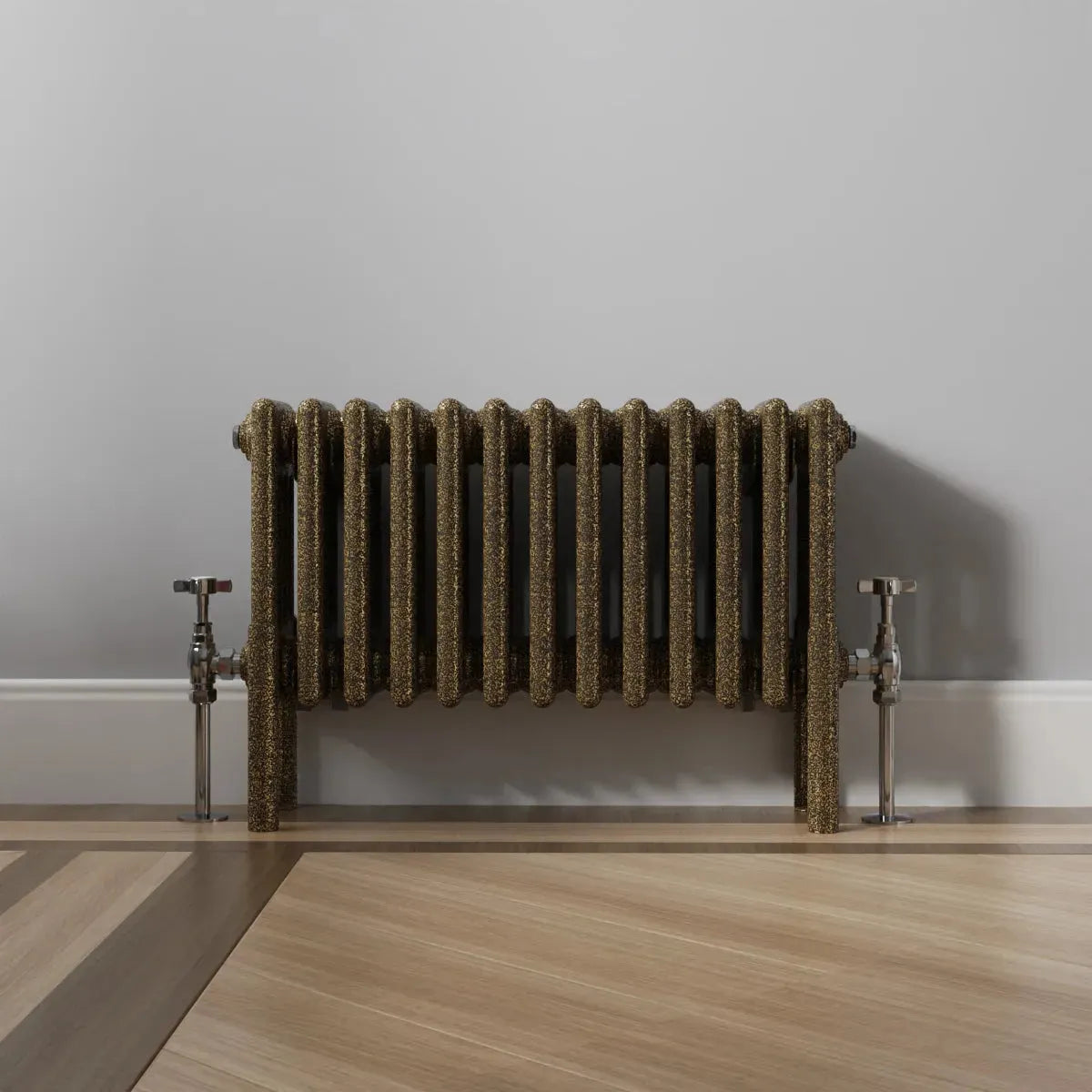 Ferentino - Traditional horizontal column radiator blackened gold