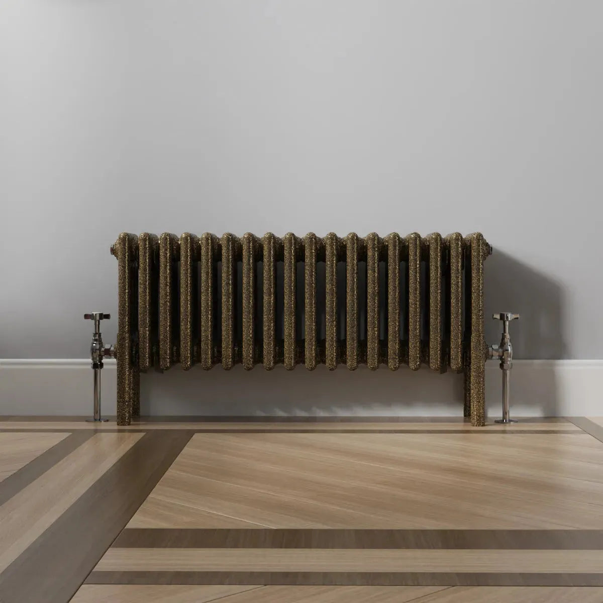 Ferentino - Traditional horizontal column radiator blackened gold