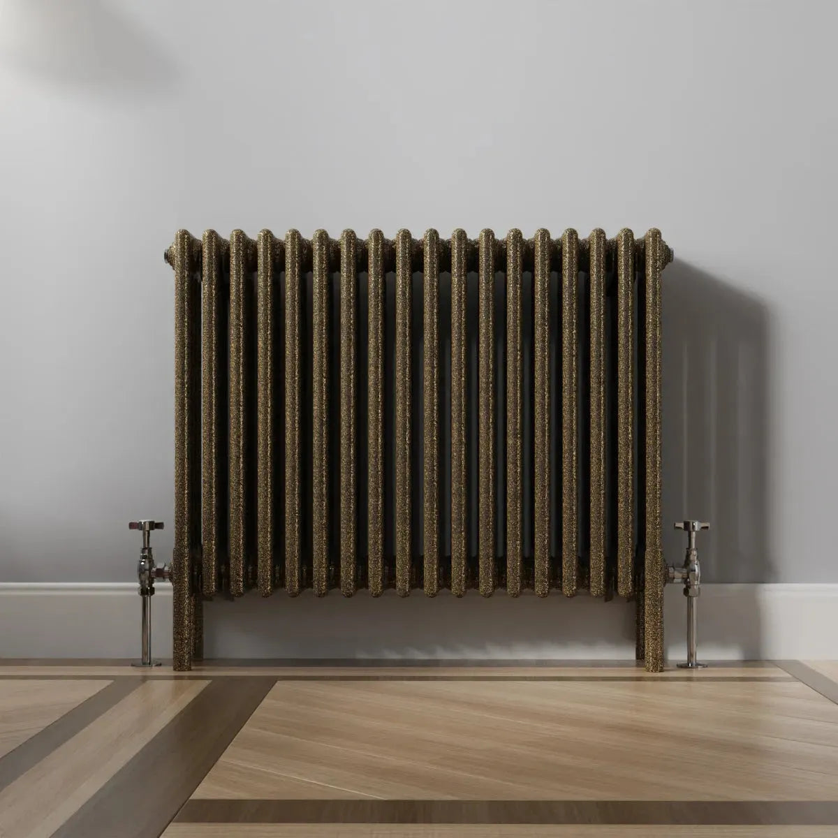 Ferentino - Traditional horizontal column radiator blackened gold