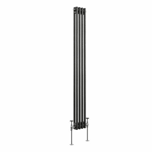 Ferentino - Traditional vertical column radiator blackened silver