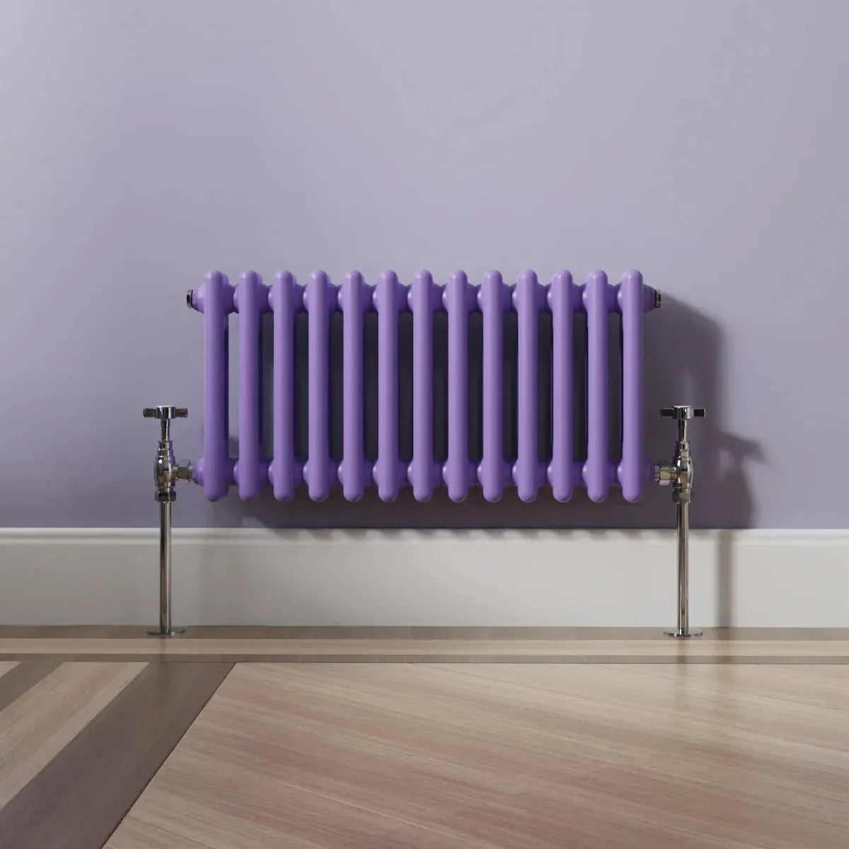 Ferentino - Traditional horizontal column radiator blue lilac