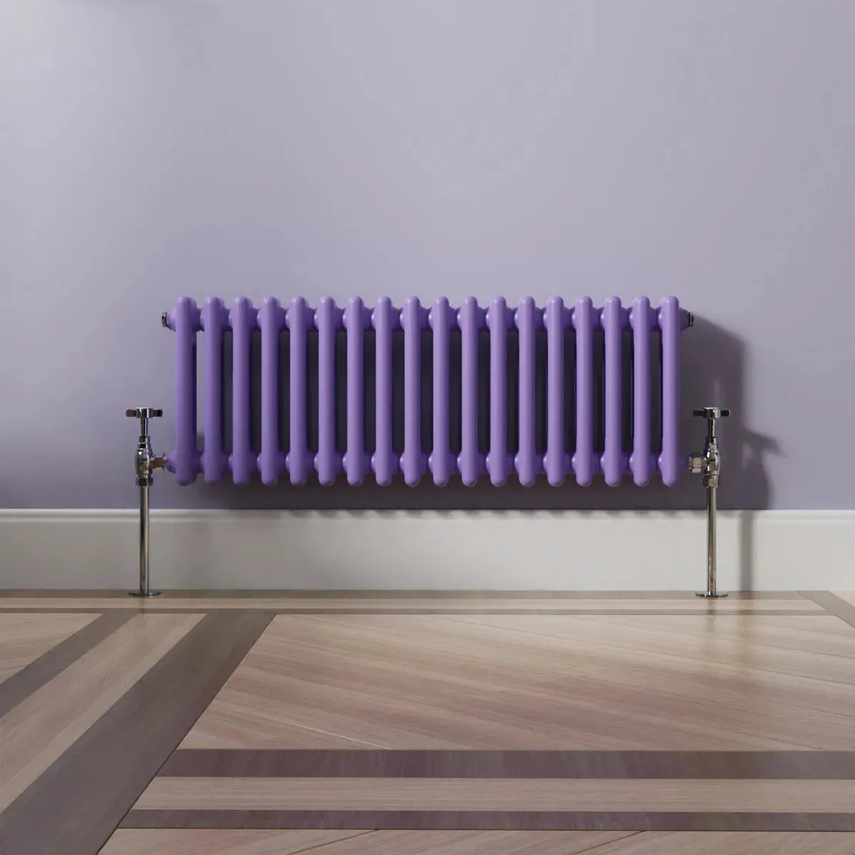 Ferentino - Traditional horizontal column radiator blue lilac