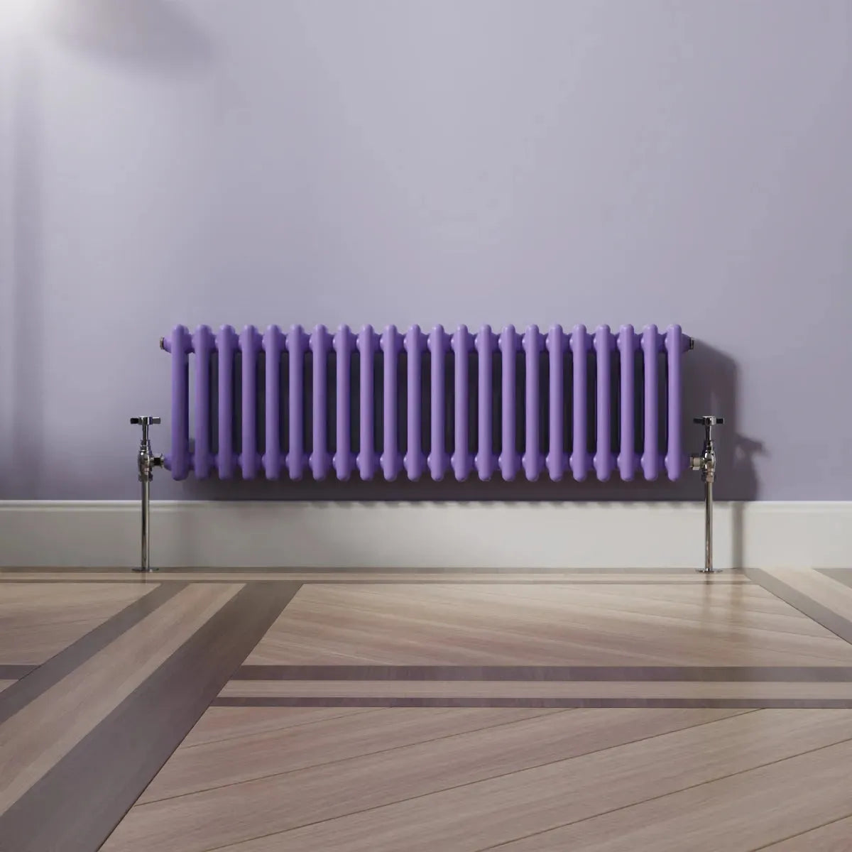 Ferentino - Traditional horizontal column radiator blue lilac