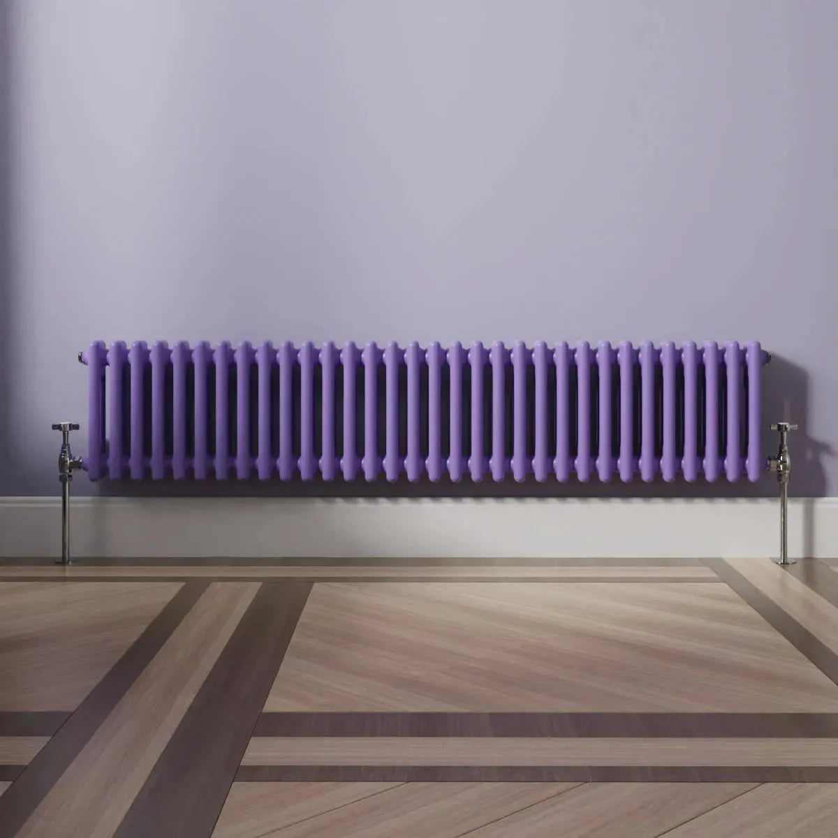 Ferentino - Traditional horizontal column radiator blue lilac