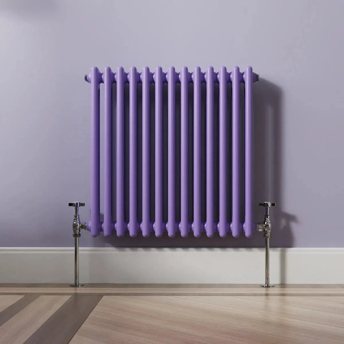 Ferentino - Traditional horizontal column radiator blue lilac