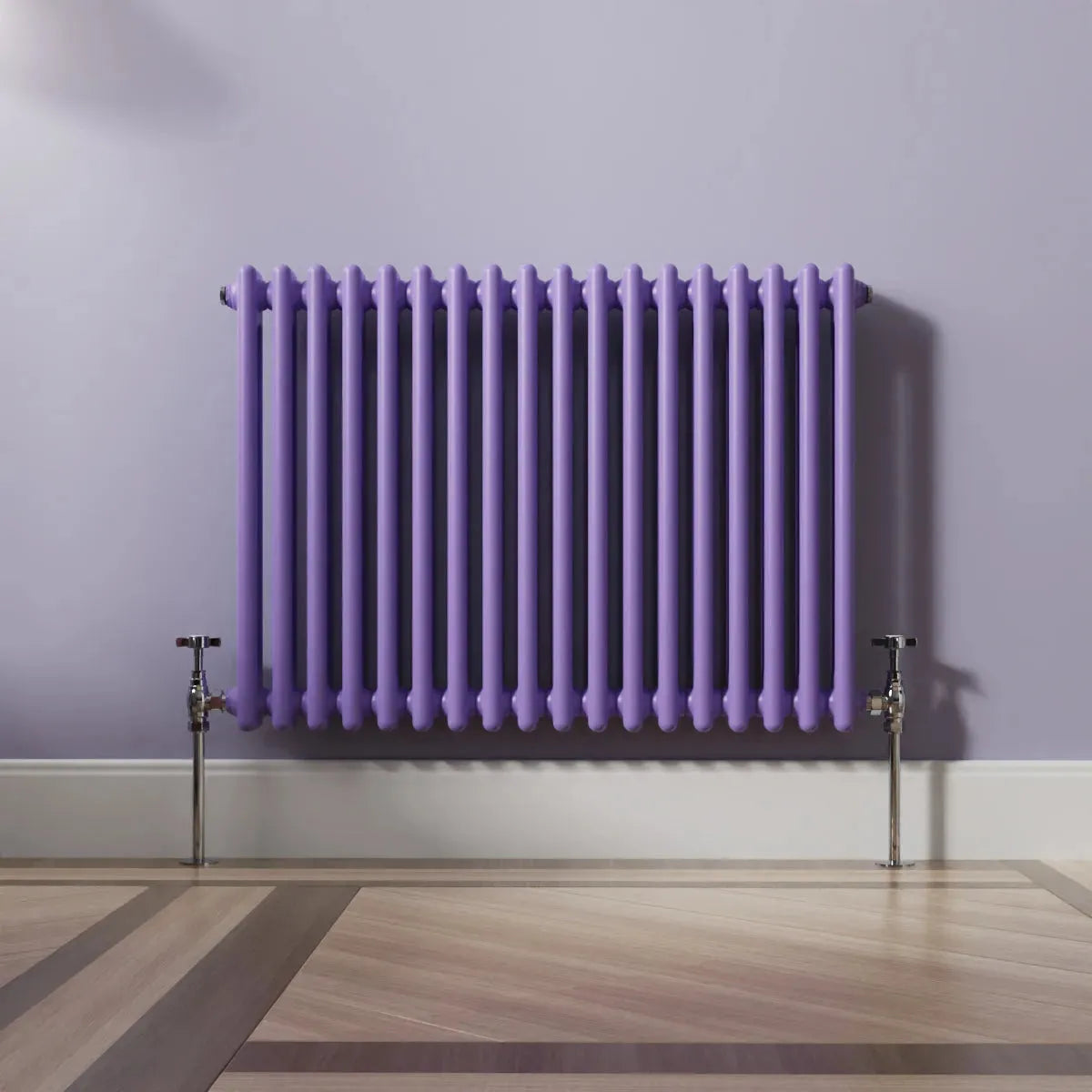 Ferentino - Traditional horizontal column radiator blue lilac