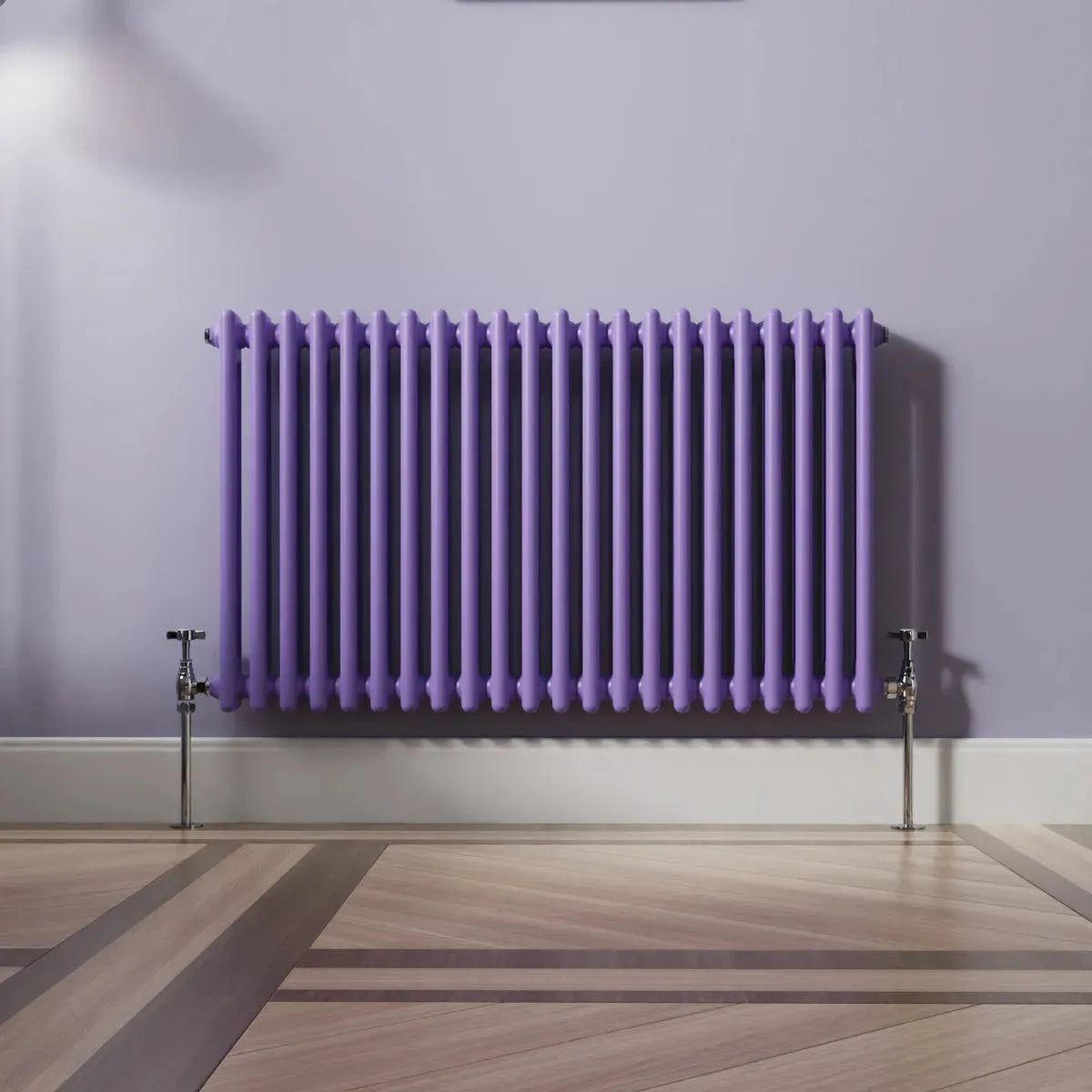 Ferentino - Traditional horizontal column radiator blue lilac