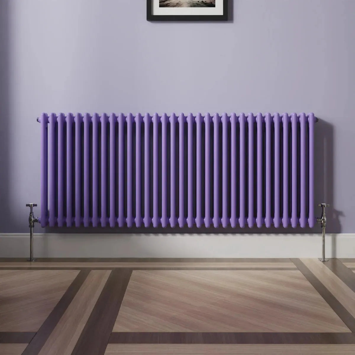 Ferentino - Traditional horizontal column radiator blue lilac