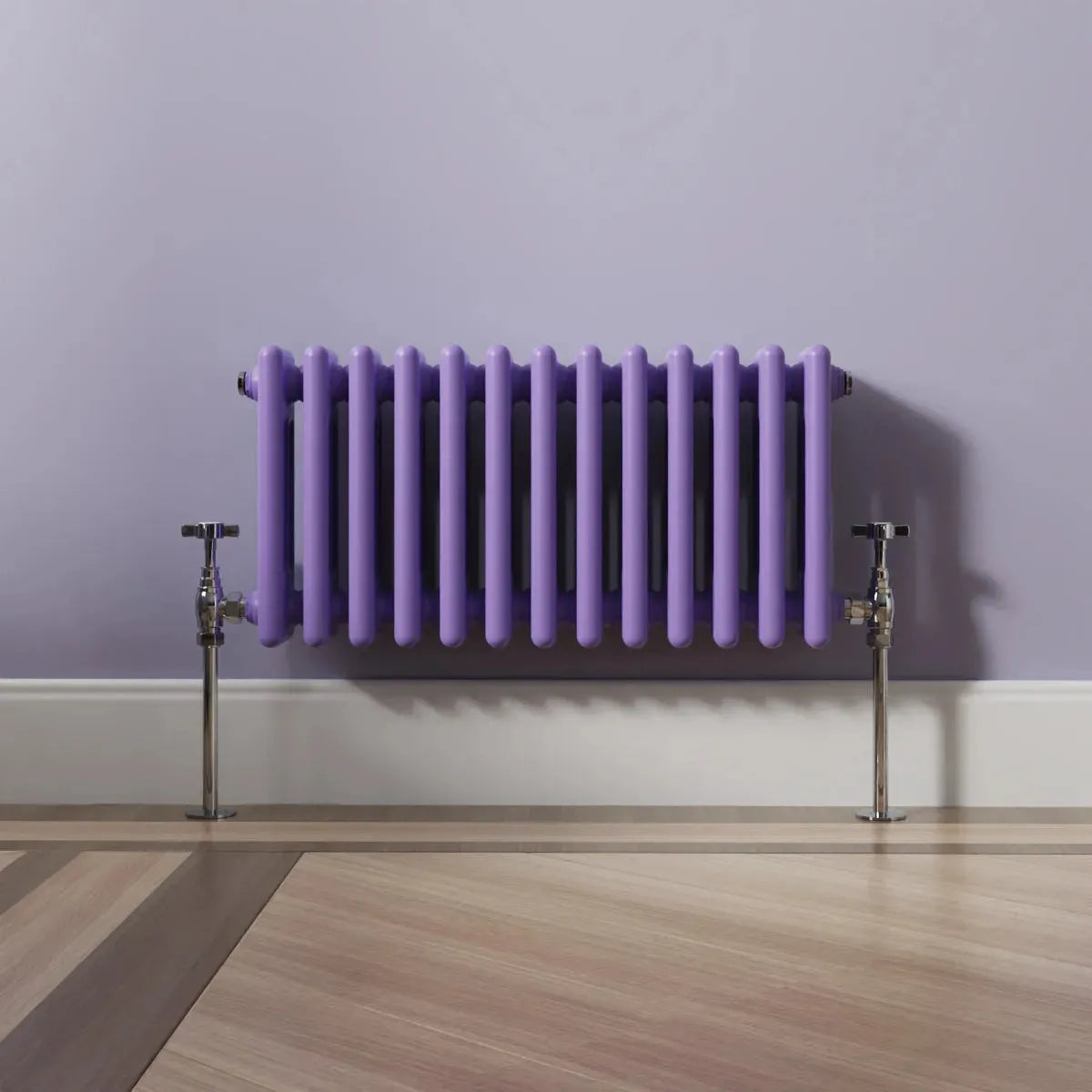 Ferentino - Traditional horizontal column radiator blue lilac