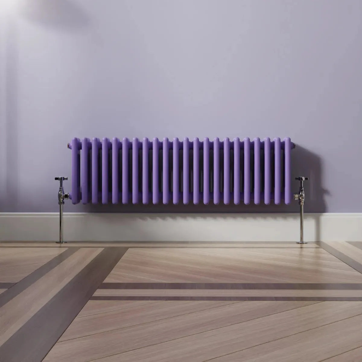 Ferentino - Traditional horizontal column radiator blue lilac