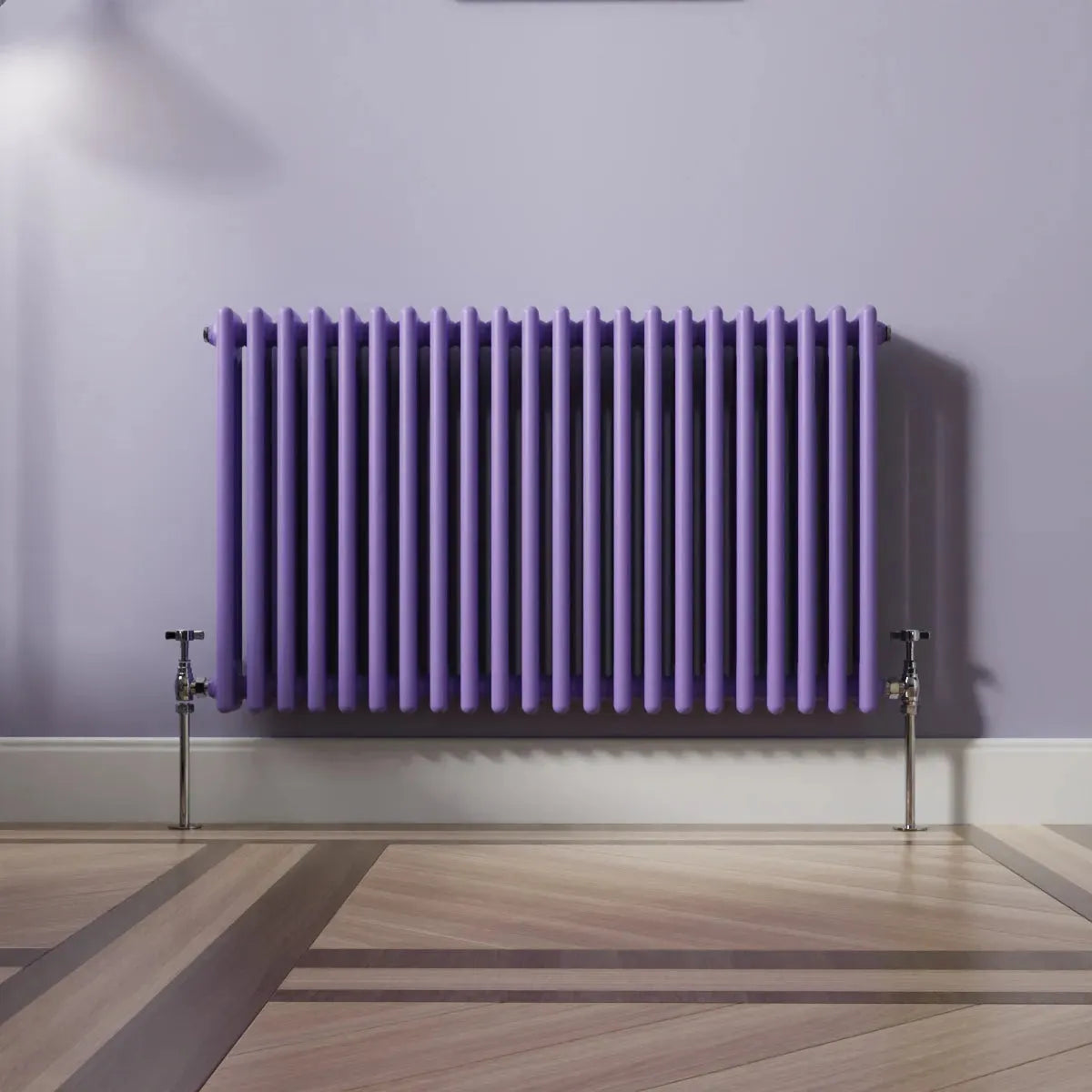 Ferentino - Traditional horizontal column radiator blue lilac