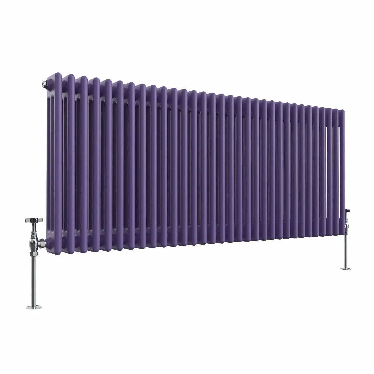 Ferentino - Traditional horizontal column radiator blue lilac