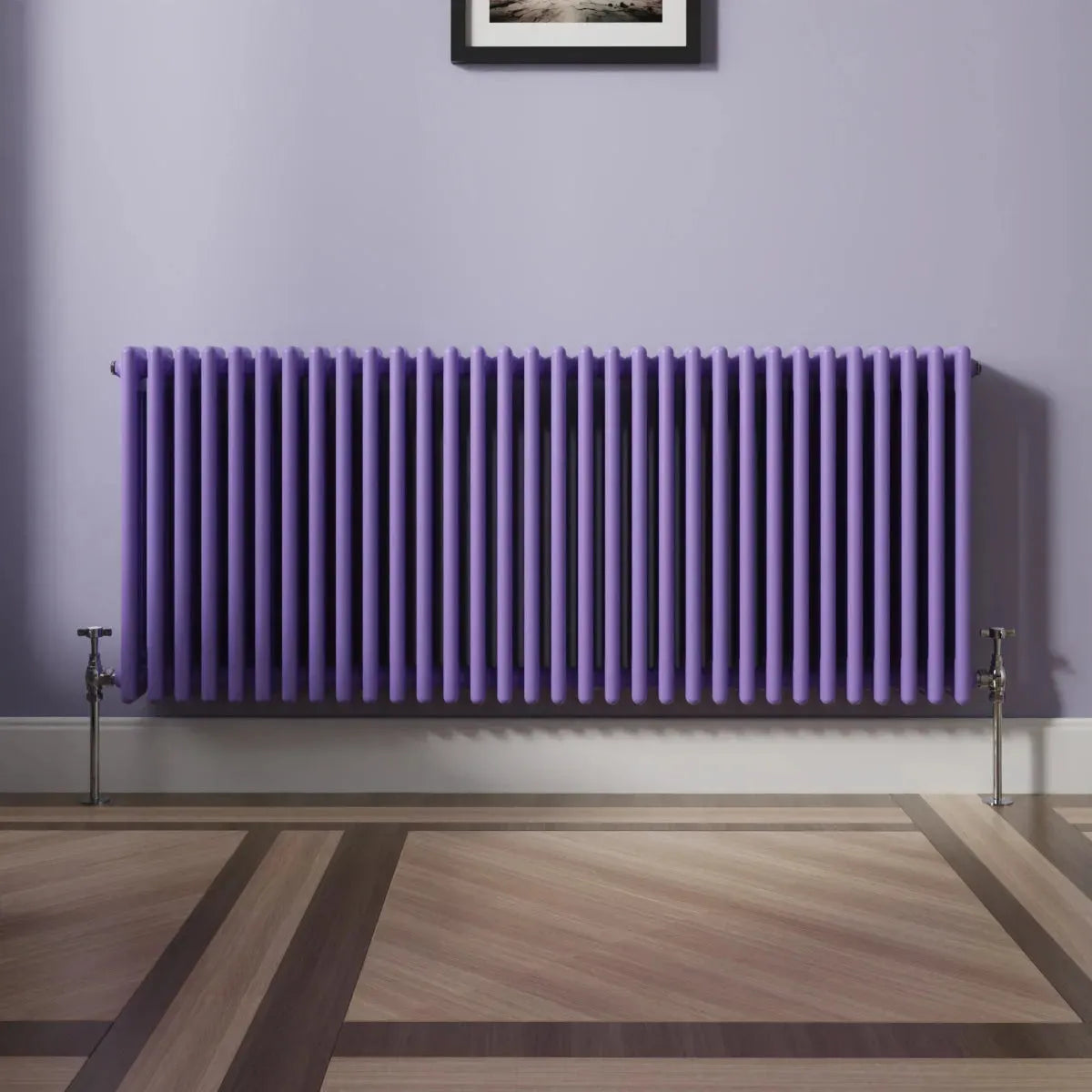 Ferentino - Traditional horizontal column radiator blue lilac