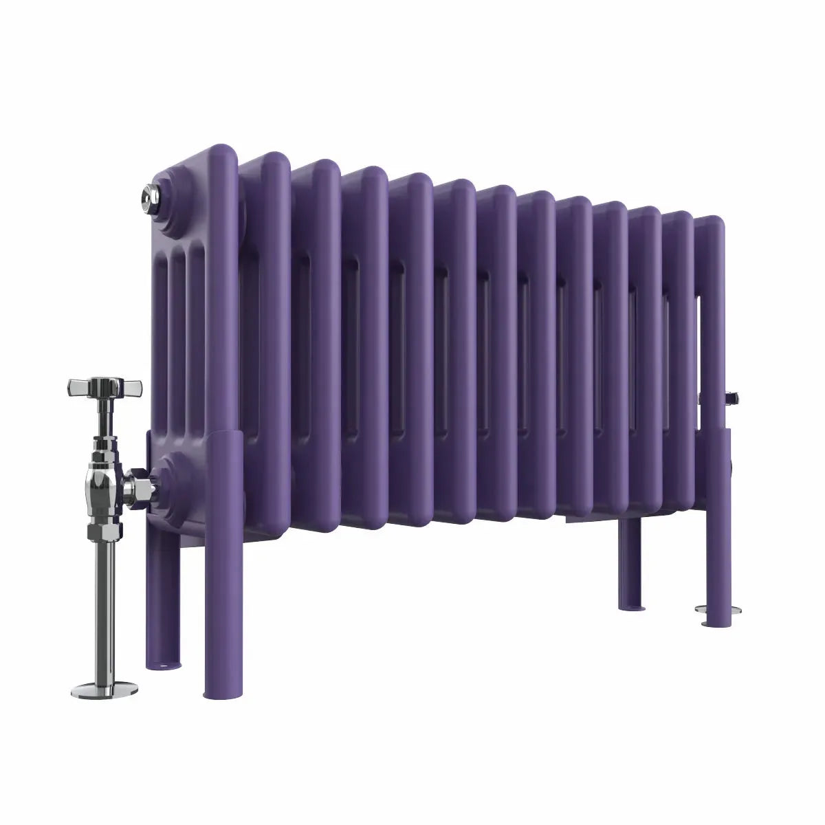 Ferentino - Traditional horizontal column radiator blue lilac