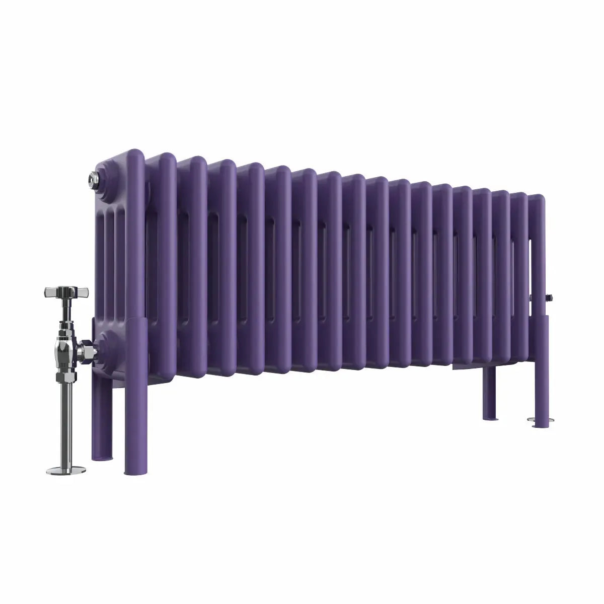 Ferentino - Traditional horizontal column radiator blue lilac