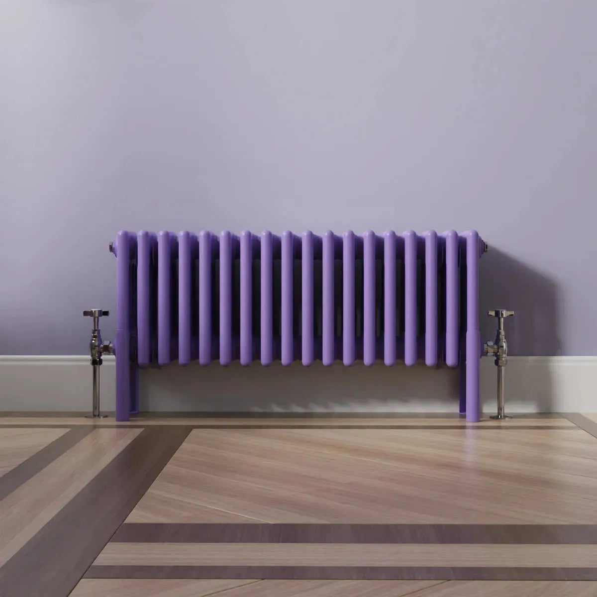 Ferentino - Traditional horizontal column radiator blue lilac