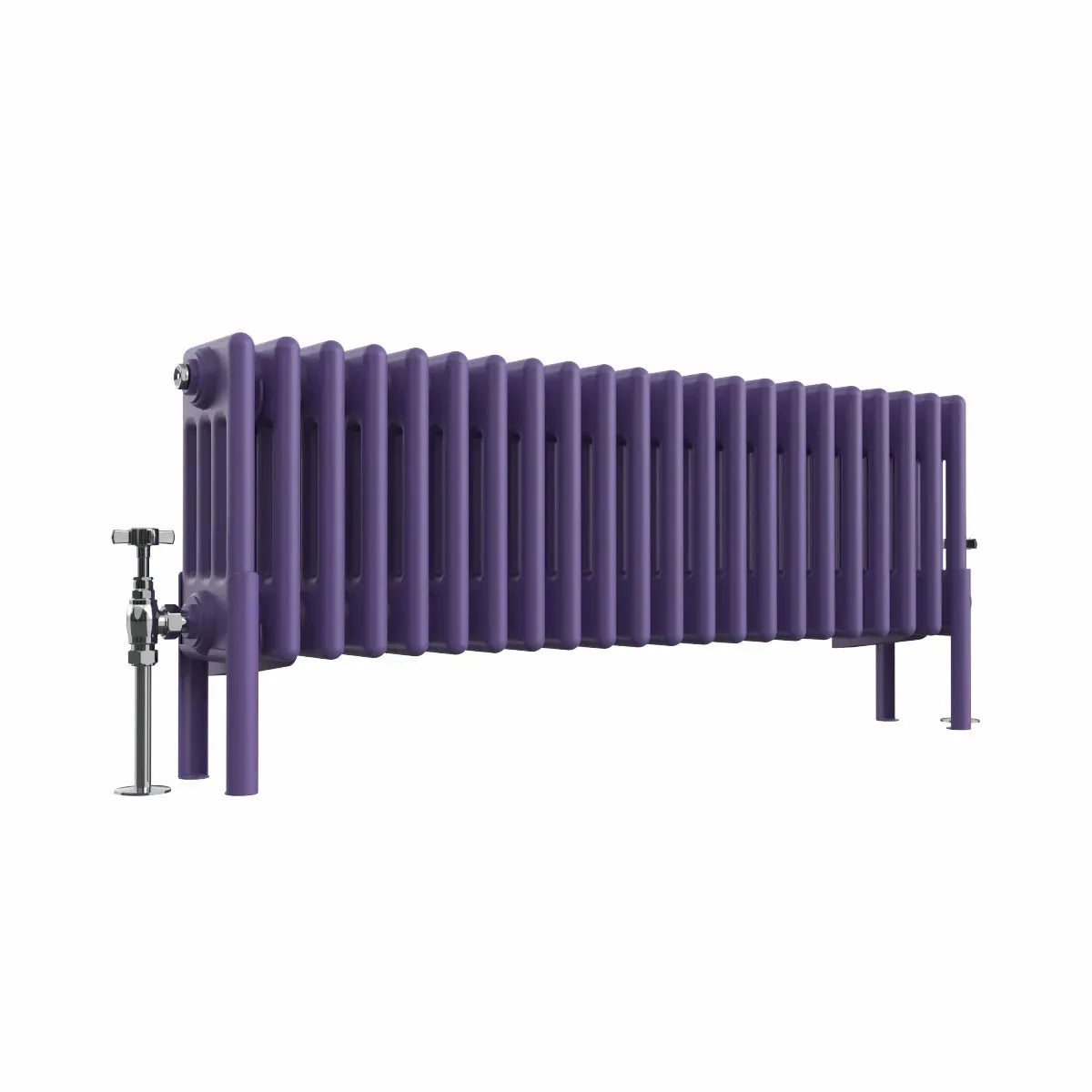 Ferentino - Traditional horizontal column radiator blue lilac