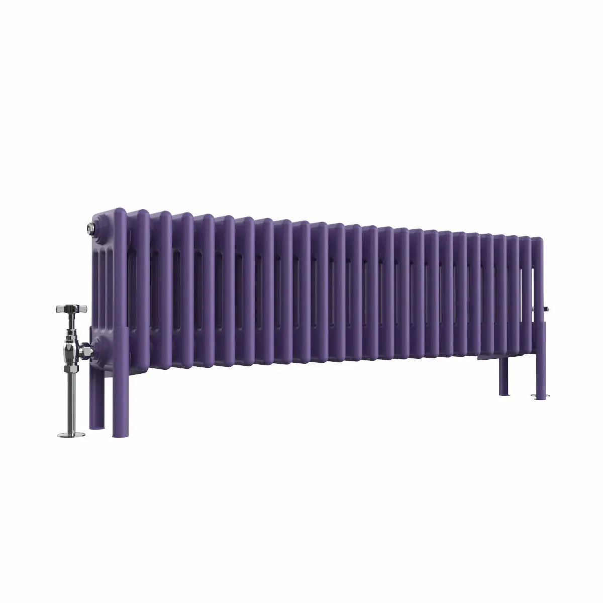 Ferentino - Traditional horizontal column radiator blue lilac