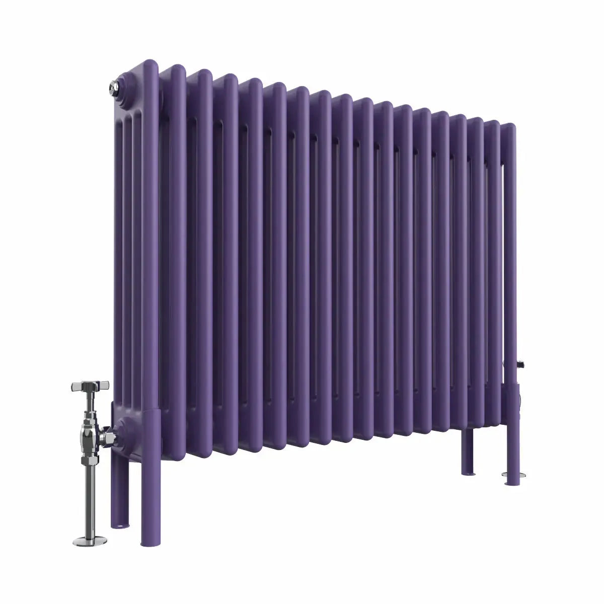 Ferentino - Traditional horizontal column radiator blue lilac