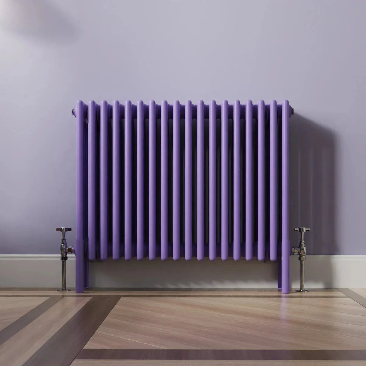 Ferentino - Traditional horizontal column radiator blue lilac