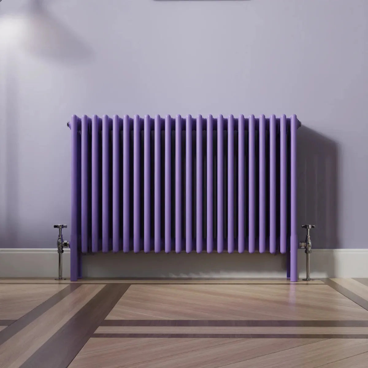 Ferentino - Traditional horizontal column radiator blue lilac