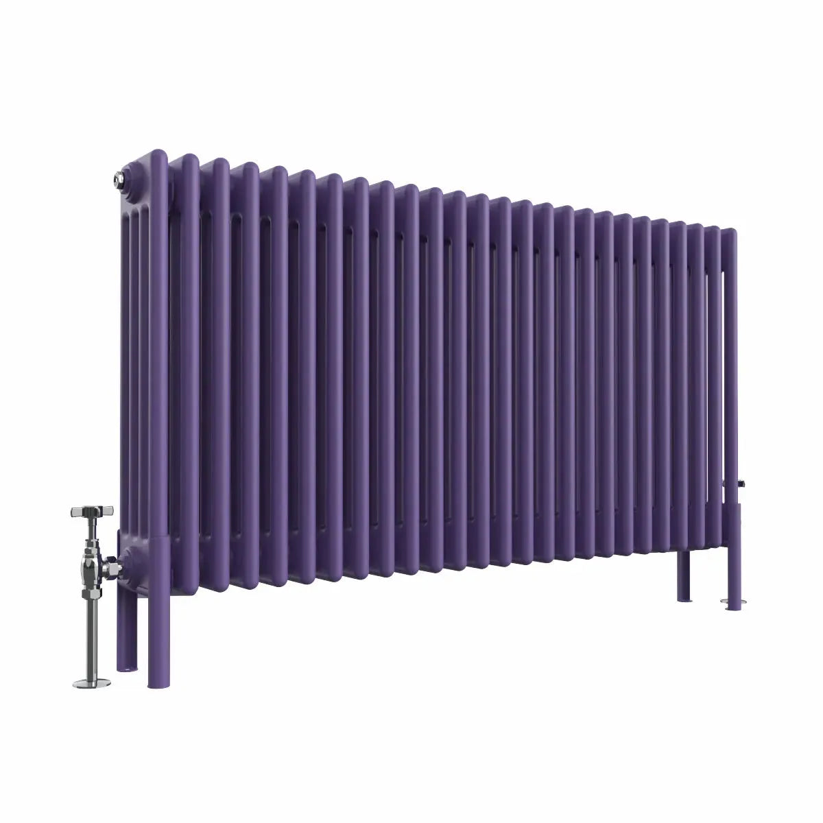 Ferentino - Traditional horizontal column radiator blue lilac