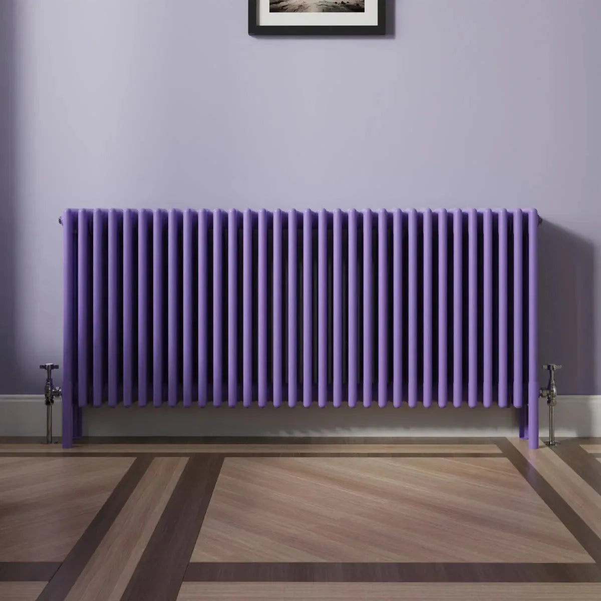 Ferentino - Traditional horizontal column radiator blue lilac