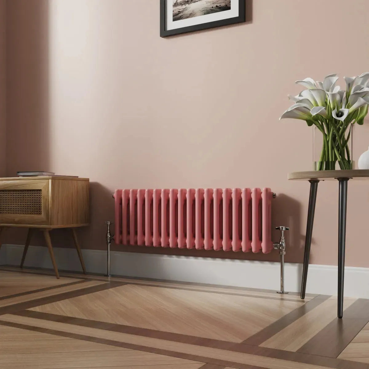 Ferentino - Traditional horizontal column radiator light pink