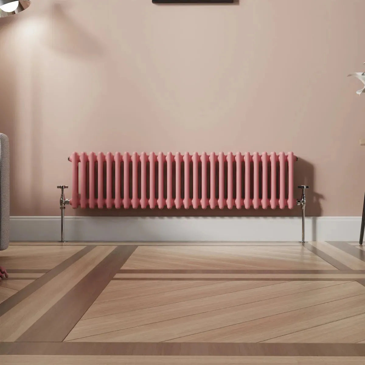 Ferentino - Traditional horizontal column radiator light pink