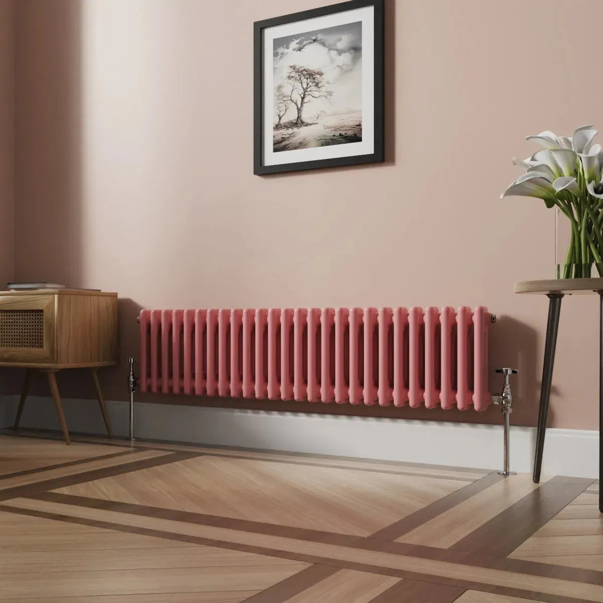 Ferentino - Traditional horizontal column radiator light pink