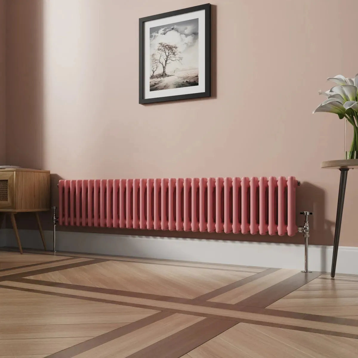 Ferentino - Traditional horizontal column radiator light pink