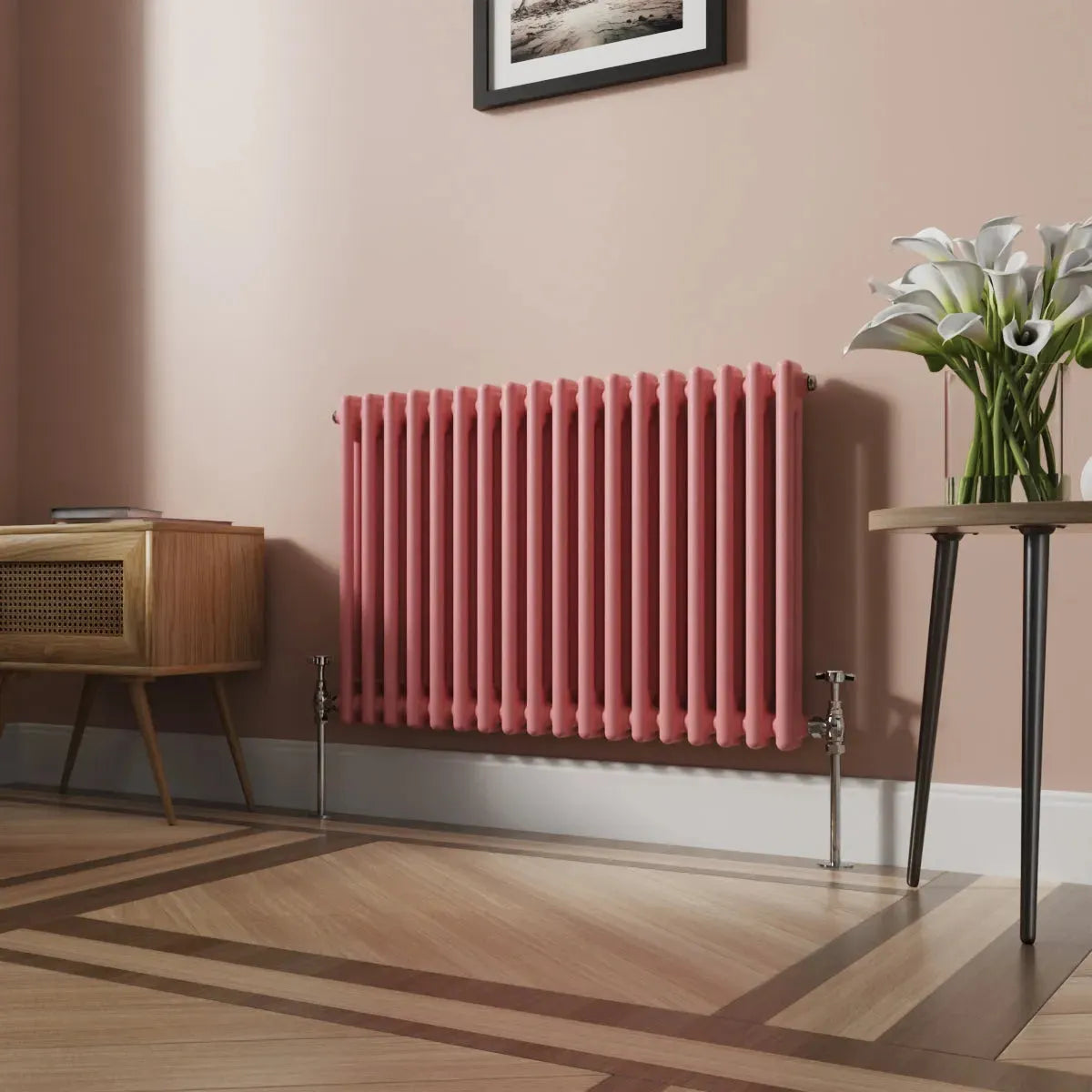 Ferentino - Traditional horizontal column radiator light pink